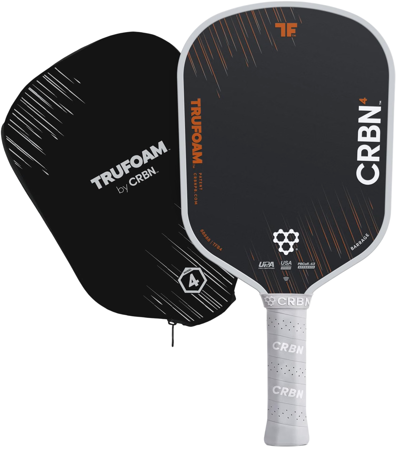 Pickleball - TruFoam Barrage - Carbon Fiber Pickleball Paddle by Crbn Pickleball Paddle